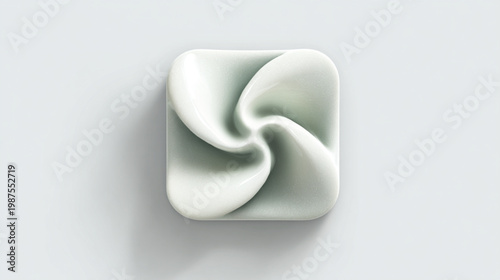White Creamy Texture Square Cosmetic Product On Light Background For Skincare Advertising