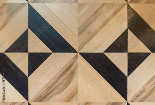 Geometric Parquet Wood Floor Pattern