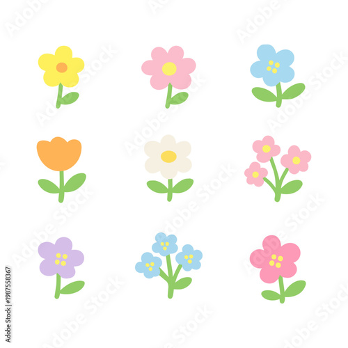 set of vector flowers