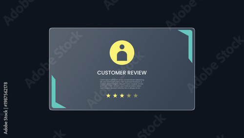Customer review card with person icon and star rating customer testimonial