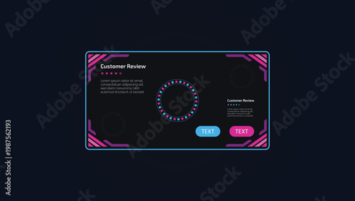 Digital customer review interface with loading bar customer feedback