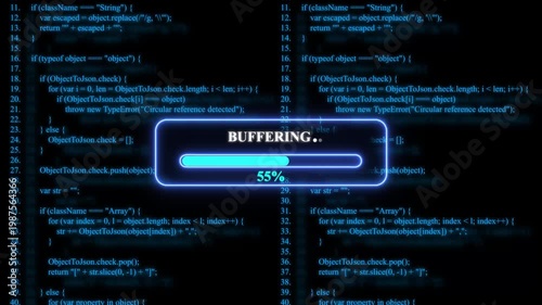 Programming code with buffering progress bar loading