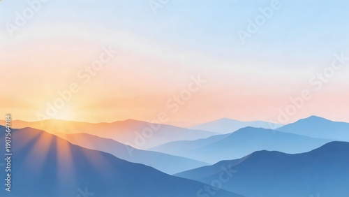 Mountain landscape at sunrise