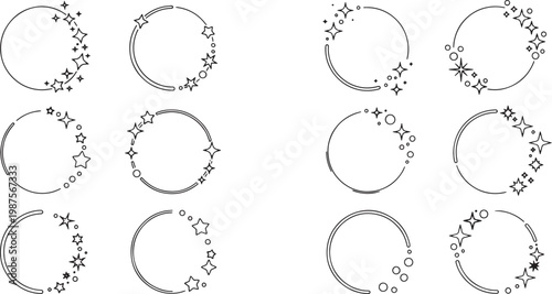Abstract vector art collection of circular frames floral vector designs for graphic projects