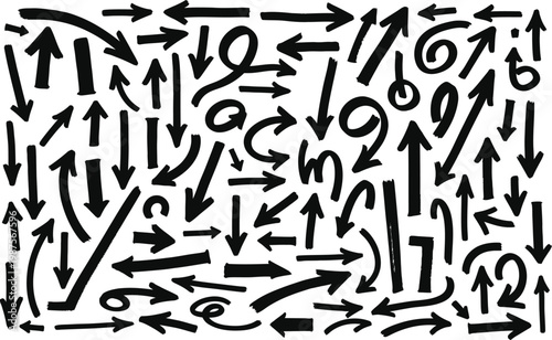 Hend drown chaotic arrows a visual representation of direction and disorientation