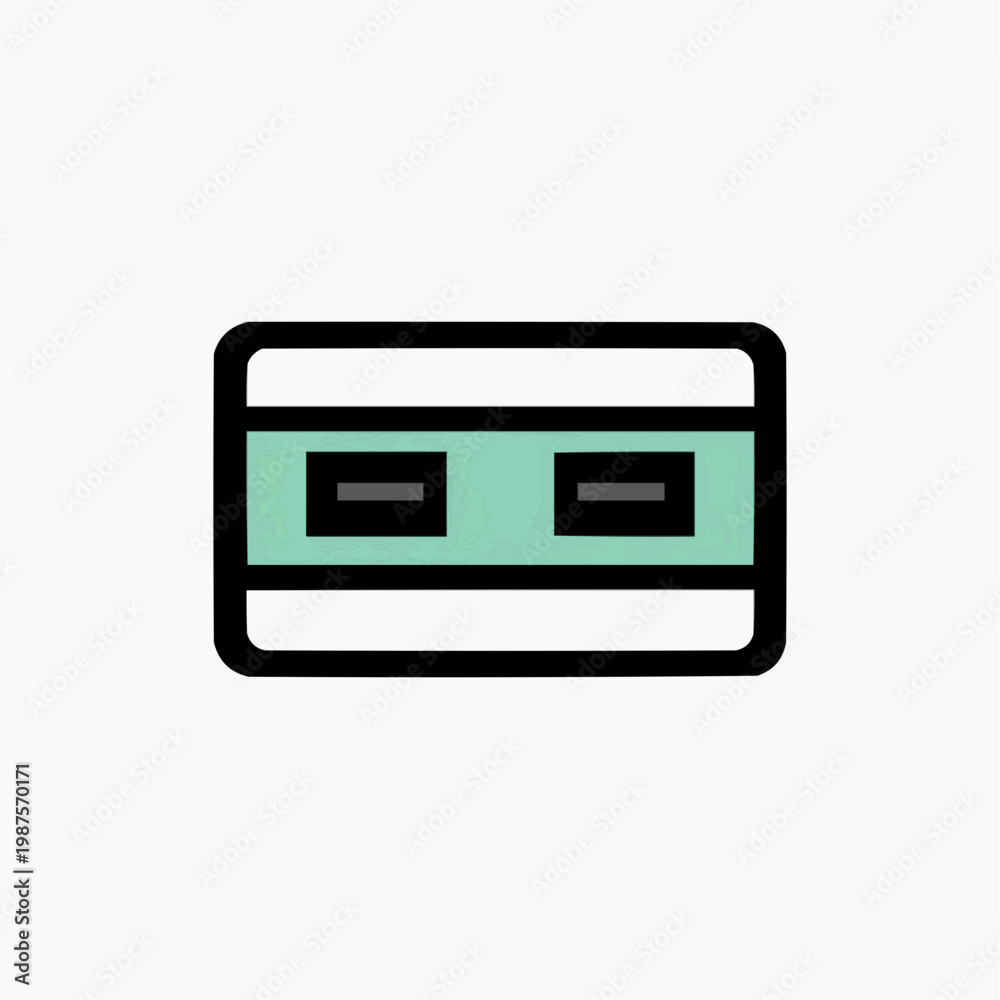 Fototapeta premium Flat vector illustration of a minimalist split payment icon, ideal for financial apps, e-commerce websites, or banking service promotions.