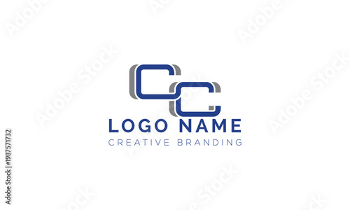 Modern square cc logo icon with corporate branding abstract initials