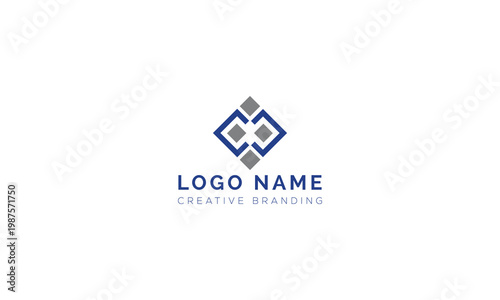 Diamond shaped cc letter logo with corporate branding abstract initials