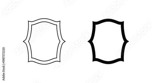 Two ornate frame designs one light and one dark on white