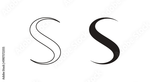 Two stylized letter s shapes one light and one dark