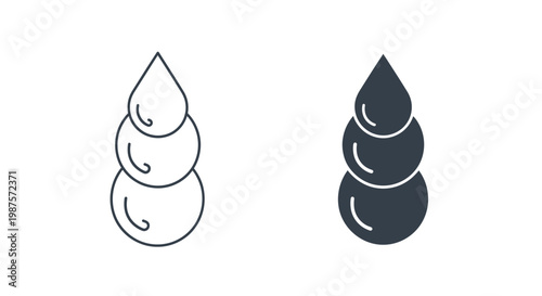 Two stacked spiral shell icons outlined and filled versions