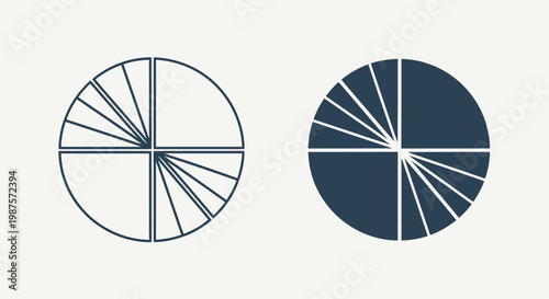 Two pie charts displaying different proportional segmentations