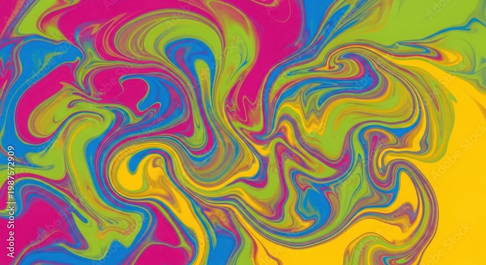 Obraz premium Vibrant colorful swirling psychedelic pattern background