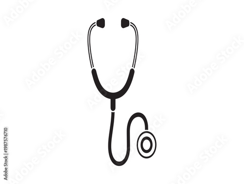Black and white sketch of a stethoscope a symbol of medical healthcare and auscultation