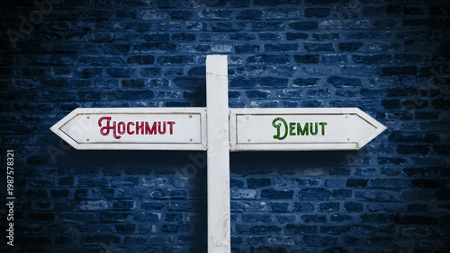 Obraz na plátně Signposts the direct way to Humility versus Haughtiness