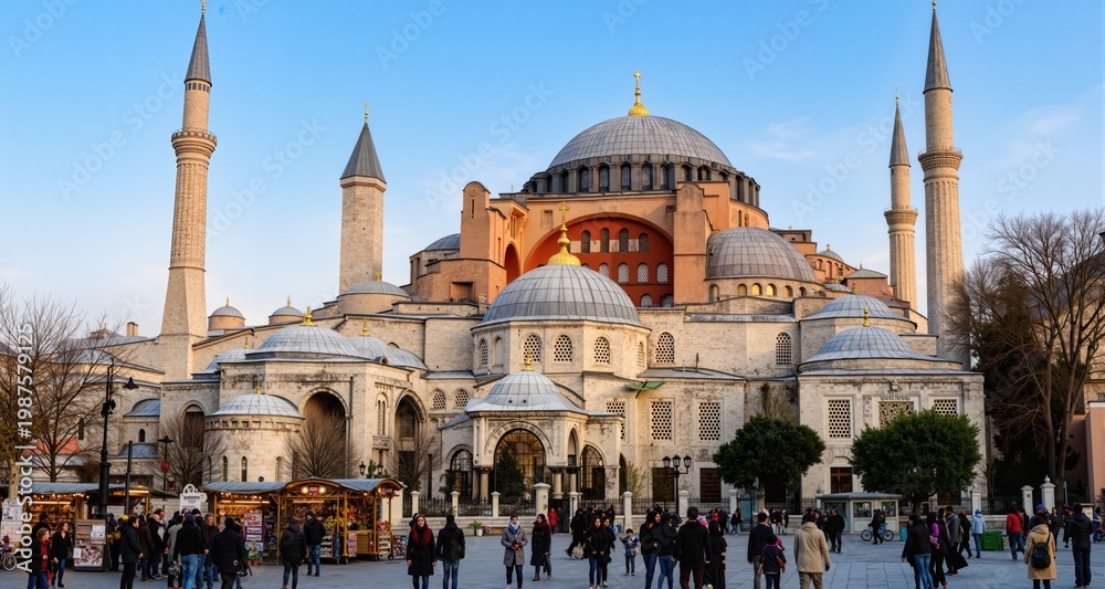 Naklejka premium santa sofia mosque at Istanbul , Turkey 