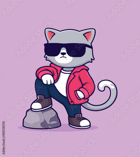 Stoic attitude in leather jacket cat,
cartoon cat,
bat,
animal,
animals cartoon,
cartoon,
baseball bat,
baseball,
stick,
sunglasses,
jacket,
sneakers,