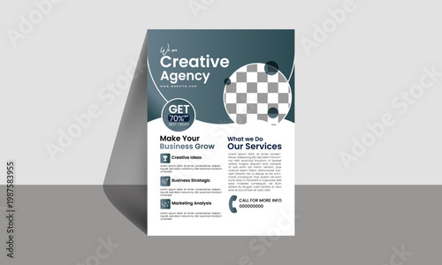 Colorful Coporate business flyer design template set,with two colour geometric shapes
