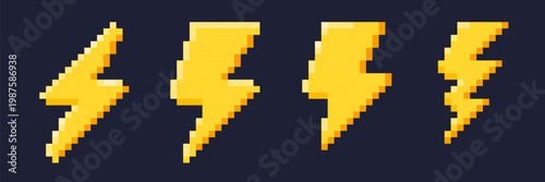 Fotografie Pixel Lighting vector. Lighting pixel art