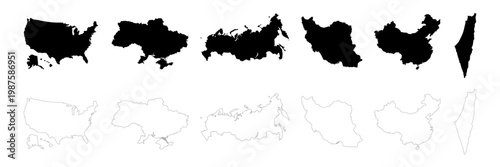 Countries map. World politics map.