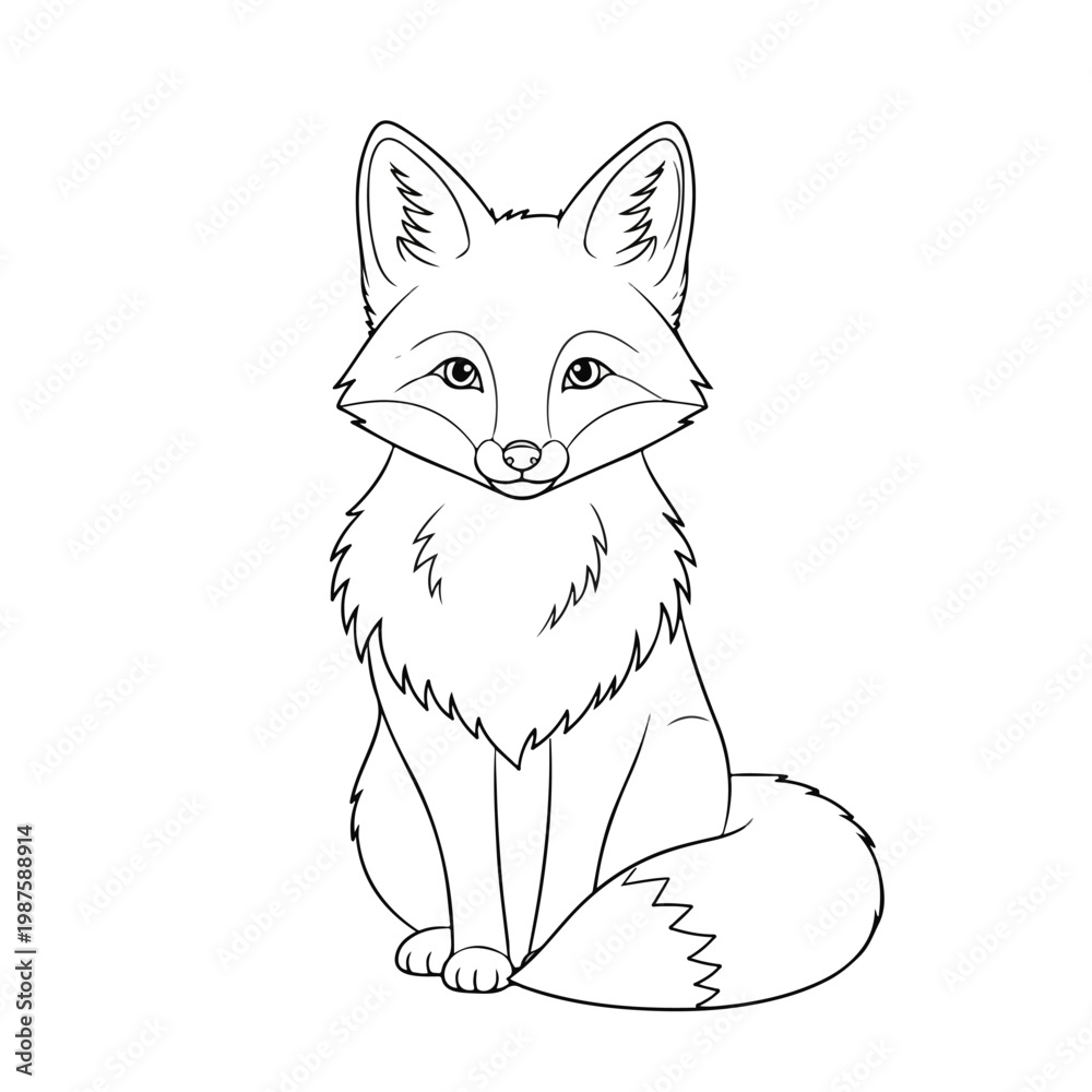 Obraz premium Fox Sitting and Looking Forward