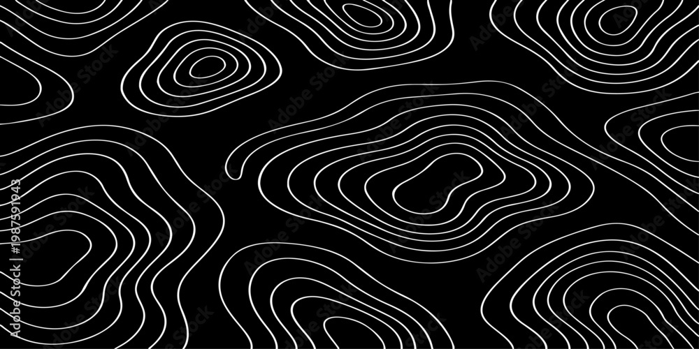 Obraz premium Minimalist topographic contour map abstract terrain pattern, modern vector style, elegant negative space.