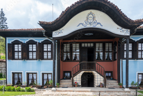 Street and old houses at historical town of Koprivshtitsa, Bulgaria