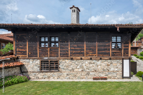 Street and old houses at historical town of Koprivshtitsa, Bulgaria
