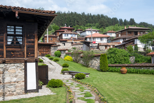 Street and old houses at historical town of Koprivshtitsa, Bulgaria
