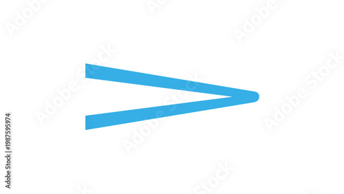 Blue Vector Illustration of a Music Decrescendo or Diminuendo Symbol, Flat Minimalist Icon for Musical Notation and Composition, Scalable Graphic Element for Digital and Print Media Projects