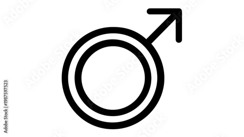 Mars Zodiac and Male Gender Symbol Vector Icon Illustration. Minimalist Black Line Art of the Planetary Sign for Aries. Scalable Flat Design for Astrology, Science, and Biology. AI-generated.