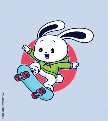 Kawaii bunny shredding on a skateboard mascot,
cartoon rabbit,
cute rabbit,
rabbit,
cartoon cute,
hare,
cartoon,
bunny,
funny,
cartoon logo,
boy illustration,
cartoon design,
cute illustration,
baby 