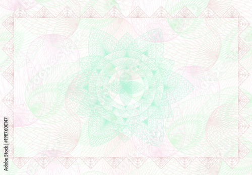 Elegant Guilloche Pastel Mandala Certificate Template for Weddings & Women's Empowerment