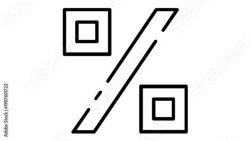 Minimalist Percentage Sign Vector Icon Illustration, Modern Geometric Math Symbol for Finance, Business, and Discount Calculations, Scalable Flat Line Art Design for Web and Print Projects