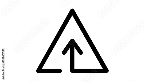 Minimalist square root line icon vector illustration featuring a radical symbol with an integrated upward arrow. Scalable flat design for mathematics, education, science, and logic concepts.