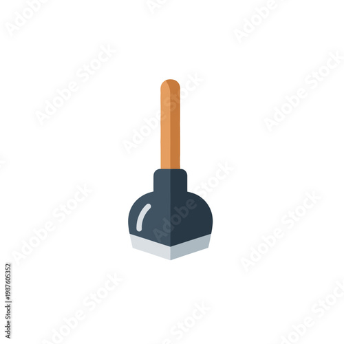 Plunger Icon Flat Design - Isolated on White Background