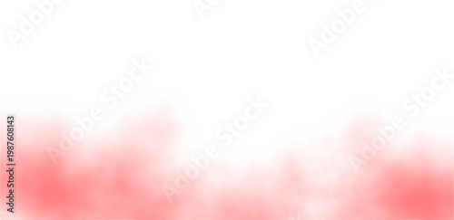 Realistic red fog isolated on transparent background. Atmospheric red smoke effect with gently rising fume and mist overlay. PNG design element
