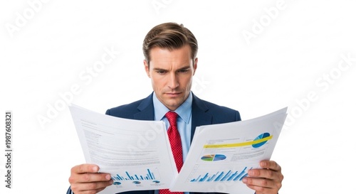 businessman reading newspaper