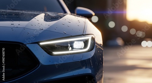 New sport car close up photo