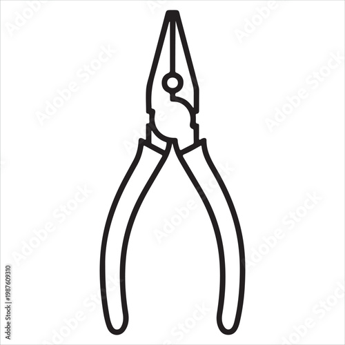 A drawing of a pair of pliers