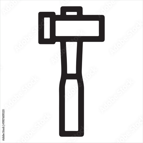 A black and white icon of a sledgehammer