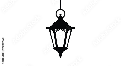 Elegant hanging lantern design a striking black shape silhouette