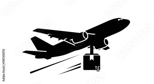 Airplane Taking Off with Luggage.