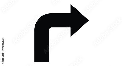 Quadro su tela A simple black arrow pointing right a stark graphic silhouette