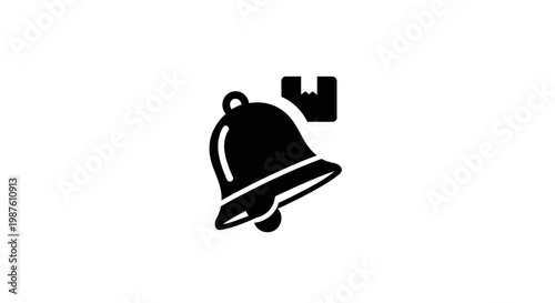 Black bell icon with clapper.