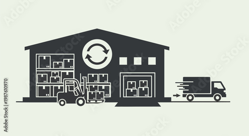 Truck Loading Boxes Warehouse Delivery.