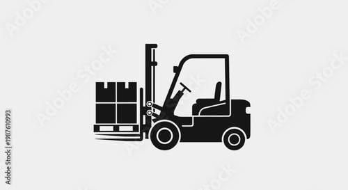 Forklift with pallet industrial vehicle.