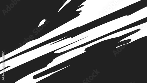 Abstract black diagonal speed lines with rough brush texture. Dynamic motion effect suggesting fast movement or impact. Isolated on transparent background, ideal for comics, anime, and graphic design.