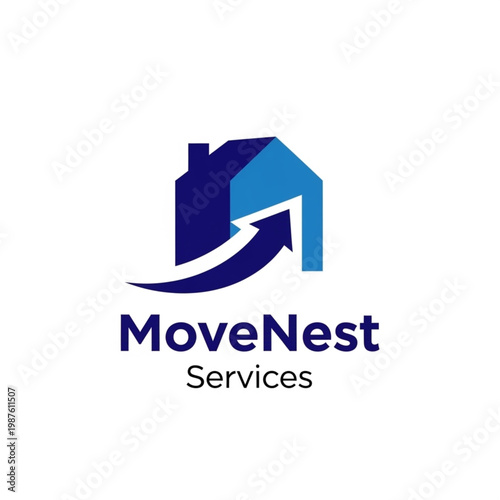 MoveNest Services professional real estate and moving company logo design