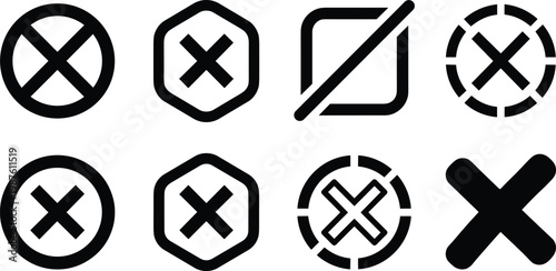 A diverse assortment of black silhouette horseshoe designs, each symbolizing good luck, fortune, and classic equestrian charm, perfect for graphic art and decorative applications